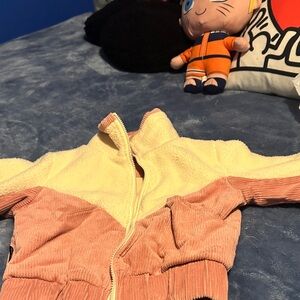 Kids Cream and Pink Pea Coat